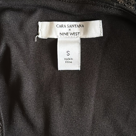 Black Sequin Long Sleeve Dress with Waist Tie - Picture 8 of 10